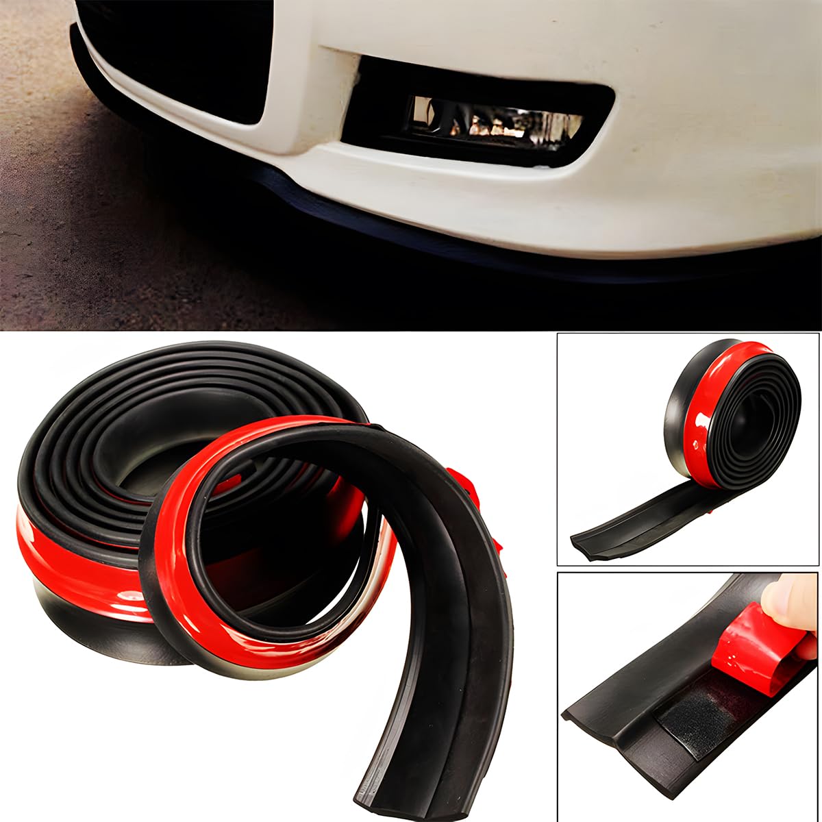 JNNJ Protezione Paraurti Universale Auto Frontale e Posteriore - Lip Splitter, Spoiler Anteriore in Gomma, Strisce Auto