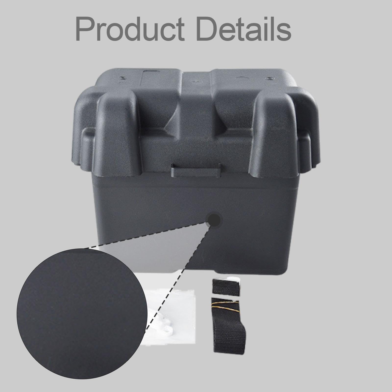 Tragbare Batteriebox, Aufbewahrungsbox, Kompakter Behälter mit Schnallenverschluss, Aus PP Material, Geeignet für Fahrzeuge, Boote, Wohnmobile Und Rei, Länge 33,5 cm