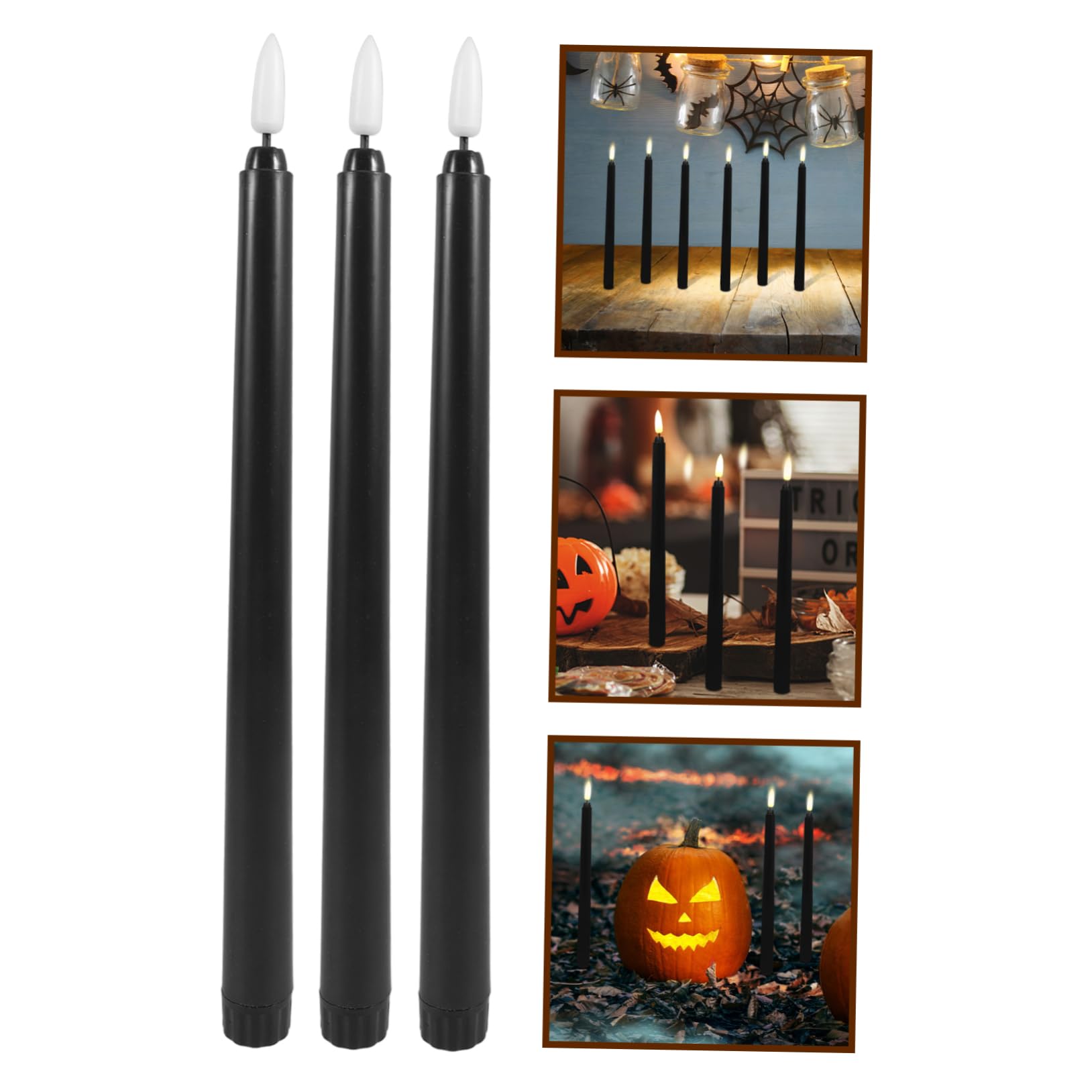 SHINEOFI 12 piezas Velas LED Decorativas Amarillas Parpadeantes para Halloween Fiesta Sin Fuego Seguridad