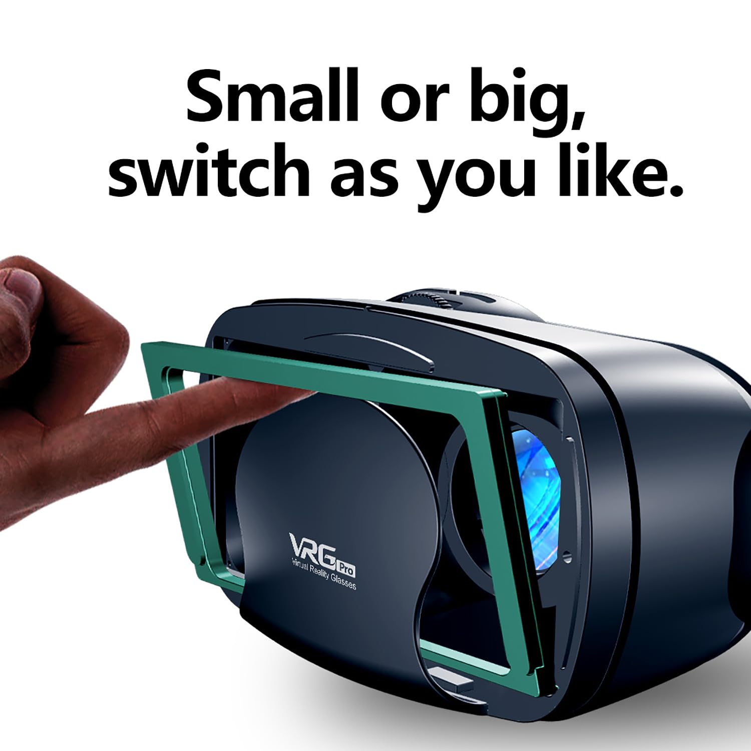 Occhiali 3D VR per smartphone con cuffie, cuffie per realtà virtuale, lenti HD anti-luce blu, IPD e messa a fuoco regolabili, compatibili con iPhone e Android (5-7"), cuffie VR per film e giochi (con)