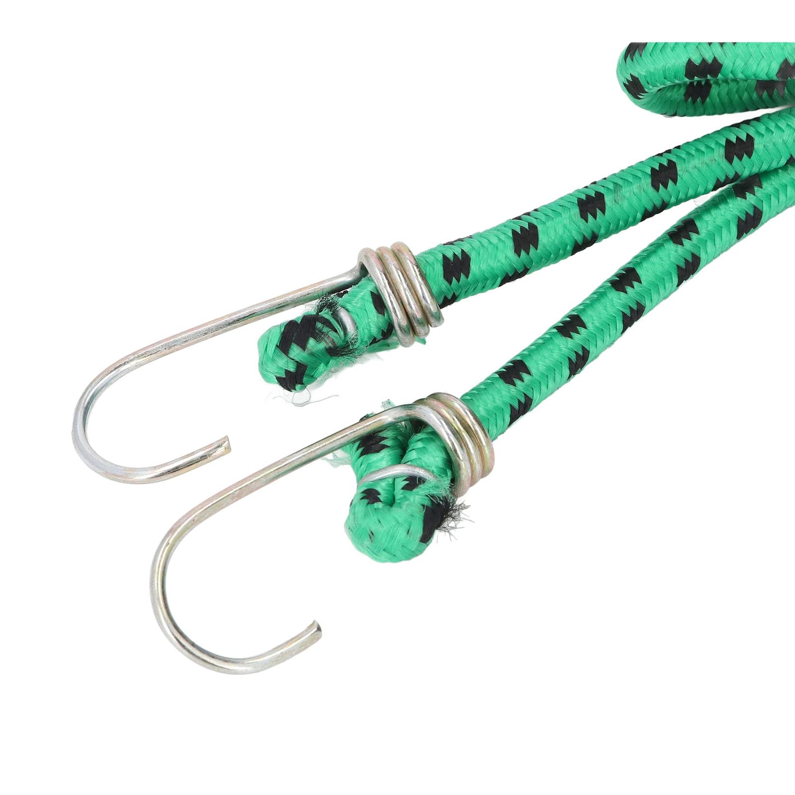 Corda elastica da 5 pezzi da 20 piedi, corda elastica in gomma ispessita verde con ganci resistenti, fissaggio sicuro per teloni, mobili e bagagli, ganci rivestiti per uso interno
