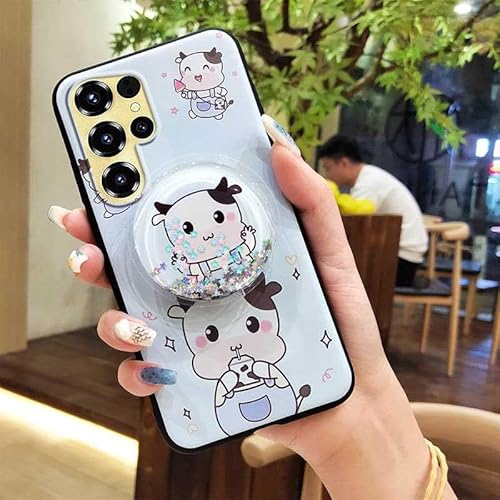 Phone Case Compatible with Oukitel C68, Waterproof TPU Rotatable stand Design Quicksand Phone Lens Protection Simplicity Glitter
