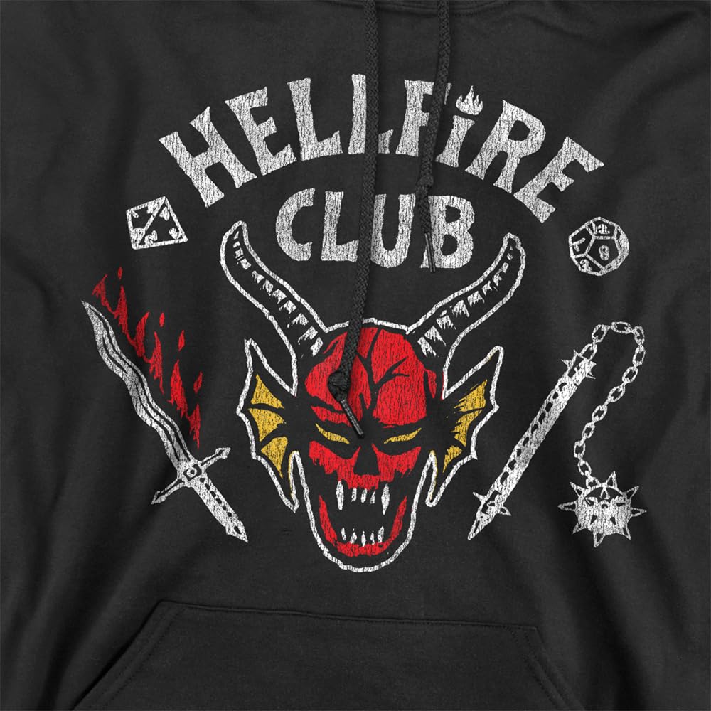 Stranger Things Stranger Things Hellfire Club Invert Unisex Hoodie, Black Felpa con Cappuccio Unisex - Adulto (Pacco da 1)