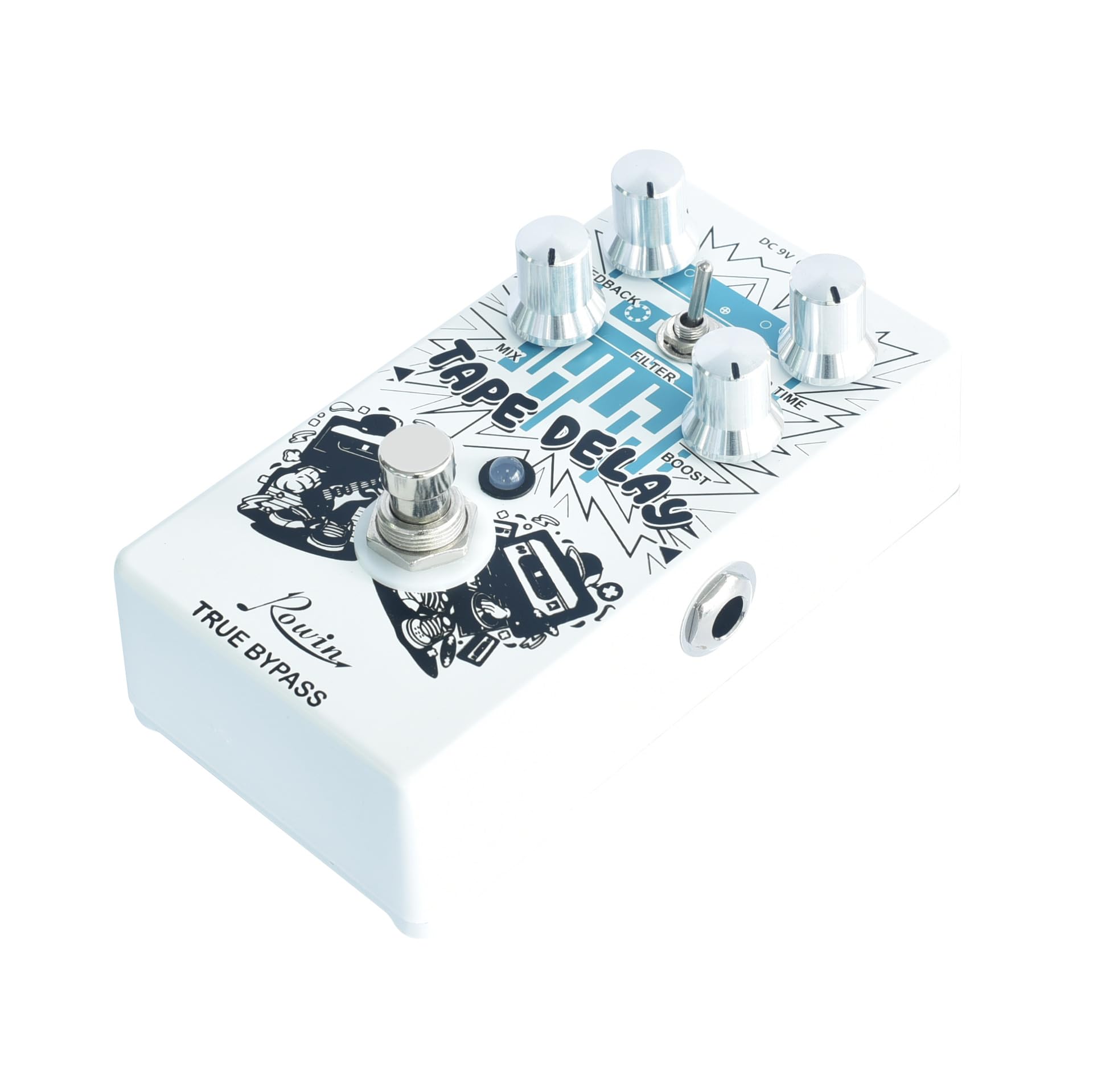 Amazon | Rowin RE-01 デジタルディレイギターペダル - 粒子の粗い質感