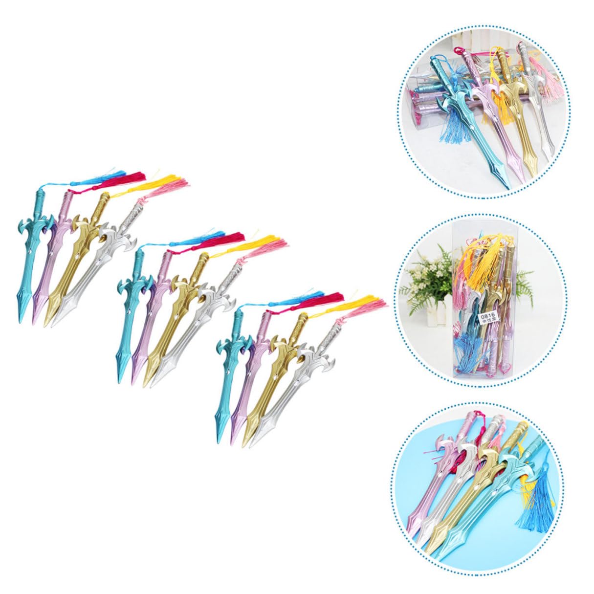 Angoily 36 Pezzi Penne Gel Creative con Pendente Nappina Fluido e Resistente per Studenti Ufficio e Regali