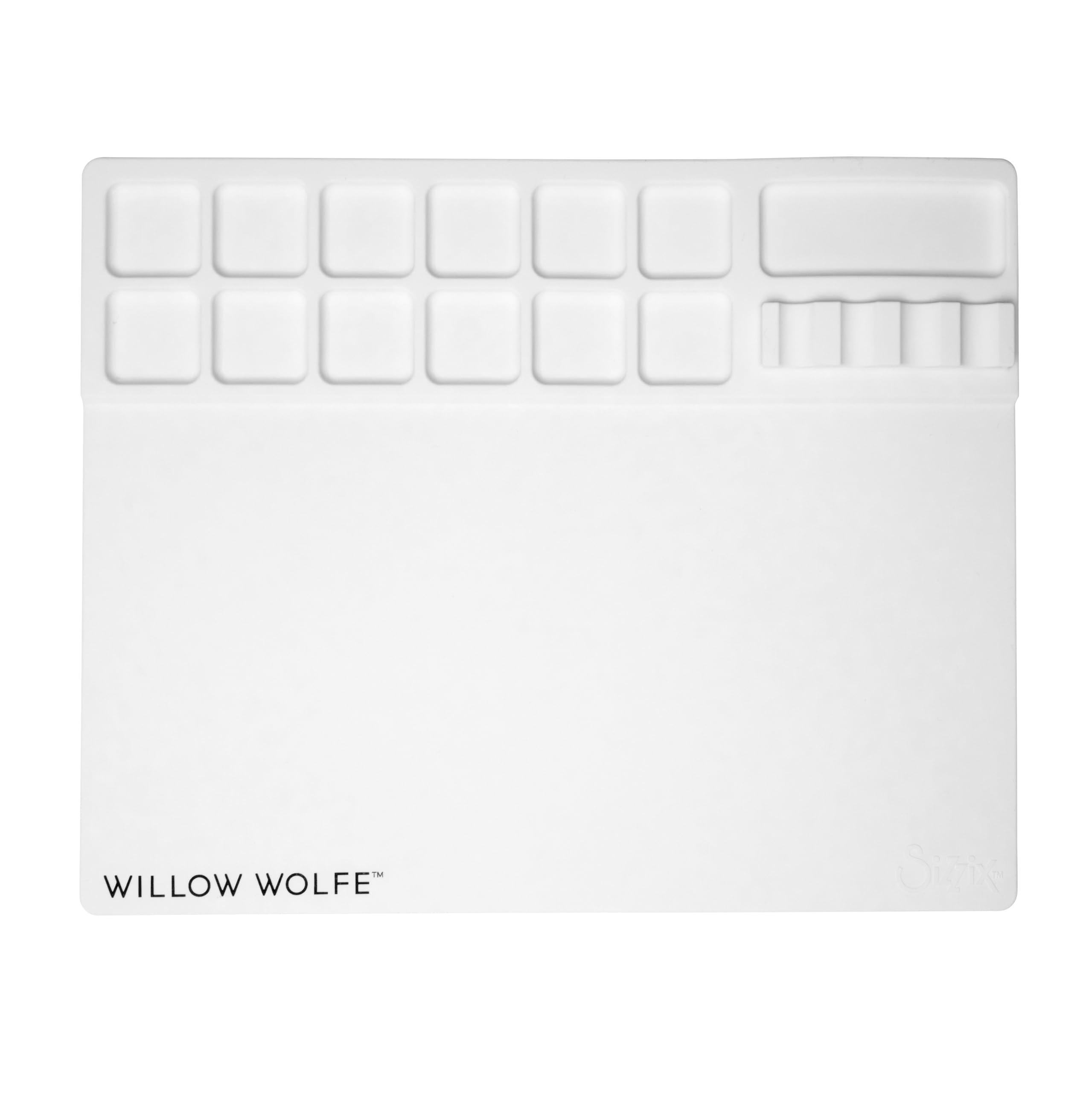 Sizzix Silicone Media Mat with Palette & Brush Hold for Paints, Watercolours & Inks