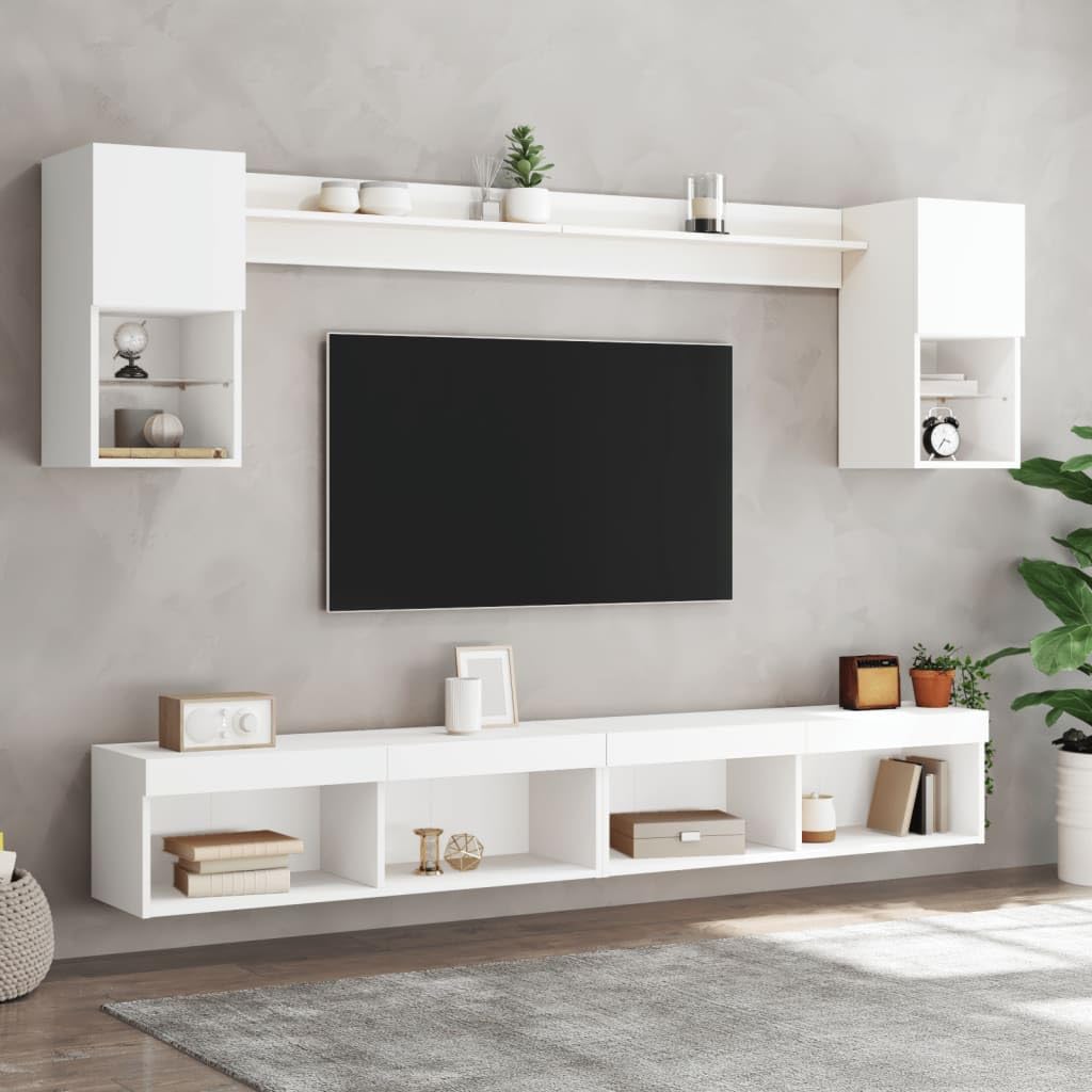 Flotante LED RGB madera contrachapada resistencia humedad Mueble TV pared