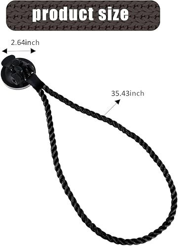 Miniatura 2 de 1 soporte de sombrero de vaquero para automóvil con cuerda de 35.4 pulgadas, gancho de plástico de 2.6 pulgadas para sombrero de salpicadero de