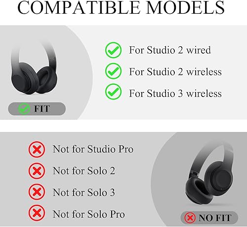 Miniatura 2 de Adhiper Studio 3 - Diadema de repuesto para diadema de repuesto para la cabeza, accesorios de reparación compatible con auriculares inalámbricos