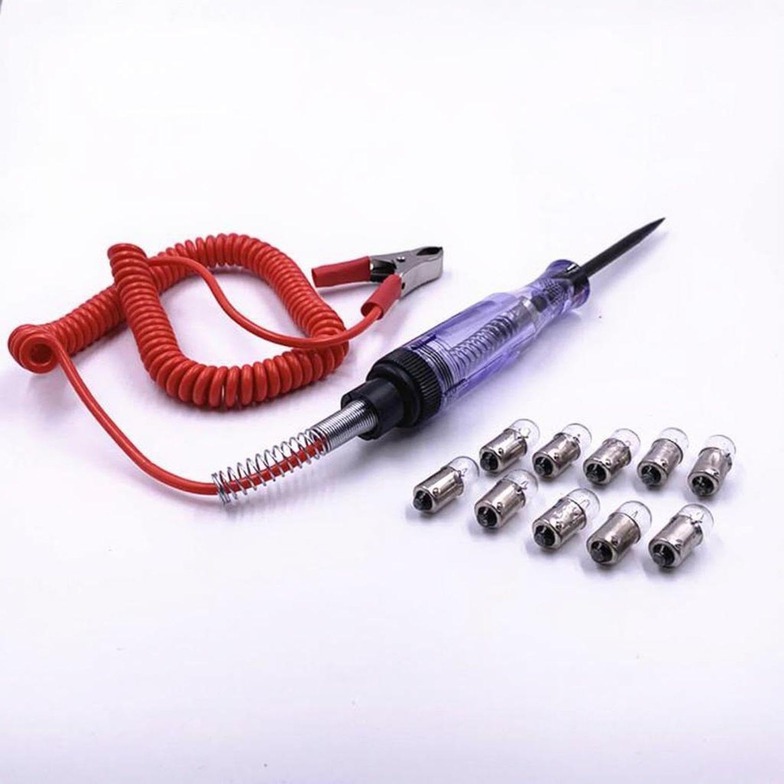 Automotive Circuit Tester Test Light Electrical Potential Tester Repair Tool 12V/24V 24V Large Pen +10 Bulbs-image-14