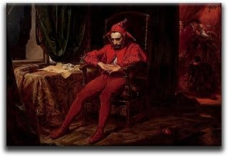 Jinzhirullx Sad Clown Canvas Prints By Jan Matejko, Vintgae Famous Painting, Romanticism Wall Art, Classic Portrait Poster, Retro Wall Pictures for Office Decor (12x18 in No Frame)