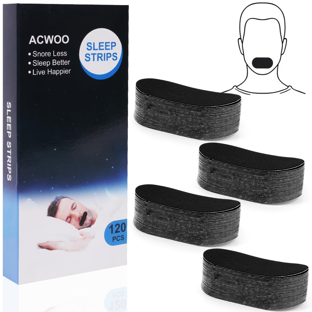 ACWOO Plastry na usta do spania, 120 szt. nakładek przeciw chrapaniu, owalne plastry zapobiegające chrapaniu, taśma na usta do spania poprawiająca jakość snu, plastry na nos zapobiegające chrapaniu