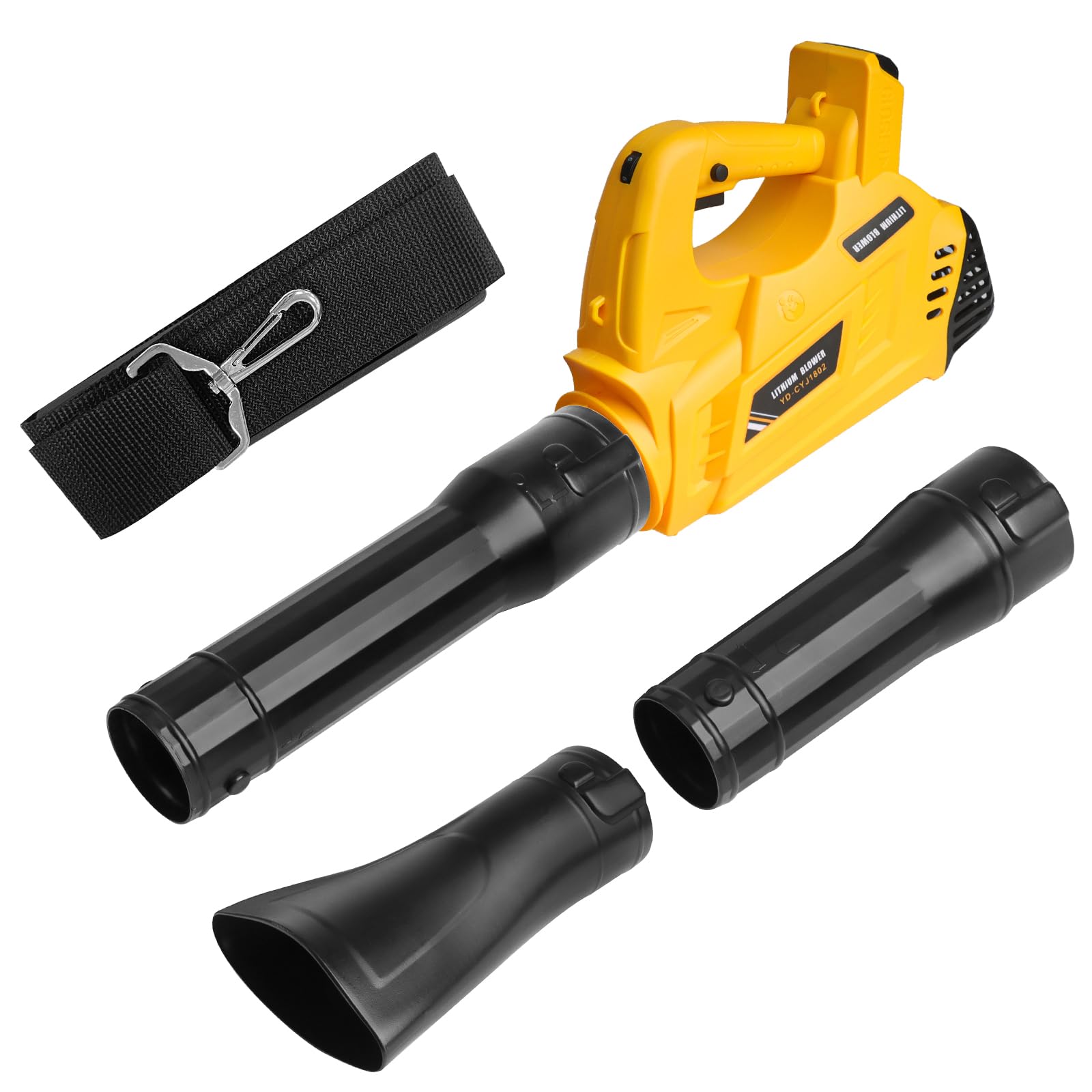 Powarobor Soffiatore per fogliame a batteria DEWALT 18 V XR MAX (20000 giri/min,9 m³/min,6 livelli,funzione di blocco,tracolla senza batteria, ideale per giardino e cortile, foglie autunnali