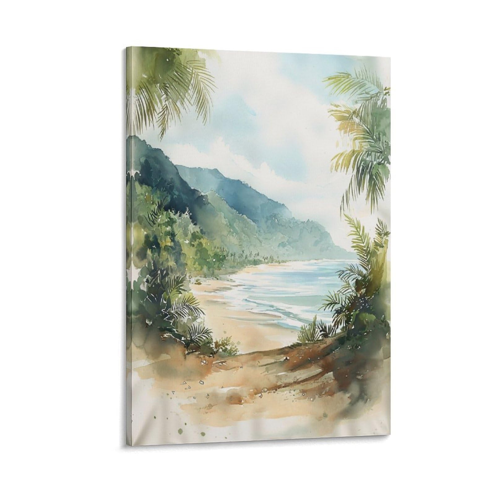 XWYMXZ Costa Rica Watercolor Print Arenal Volcano San José Travel Poster 24x36inch(60x90cm) Vintage Watercolor Canvas Art