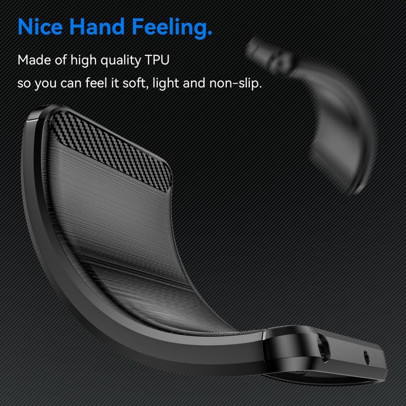 Image of NPRC Hybrid Ultra Slim Protective Case TPU Non-Slip Carbon Fiber Texture Shockproof Case Cover for Redmi Note 14 Pro - Black
