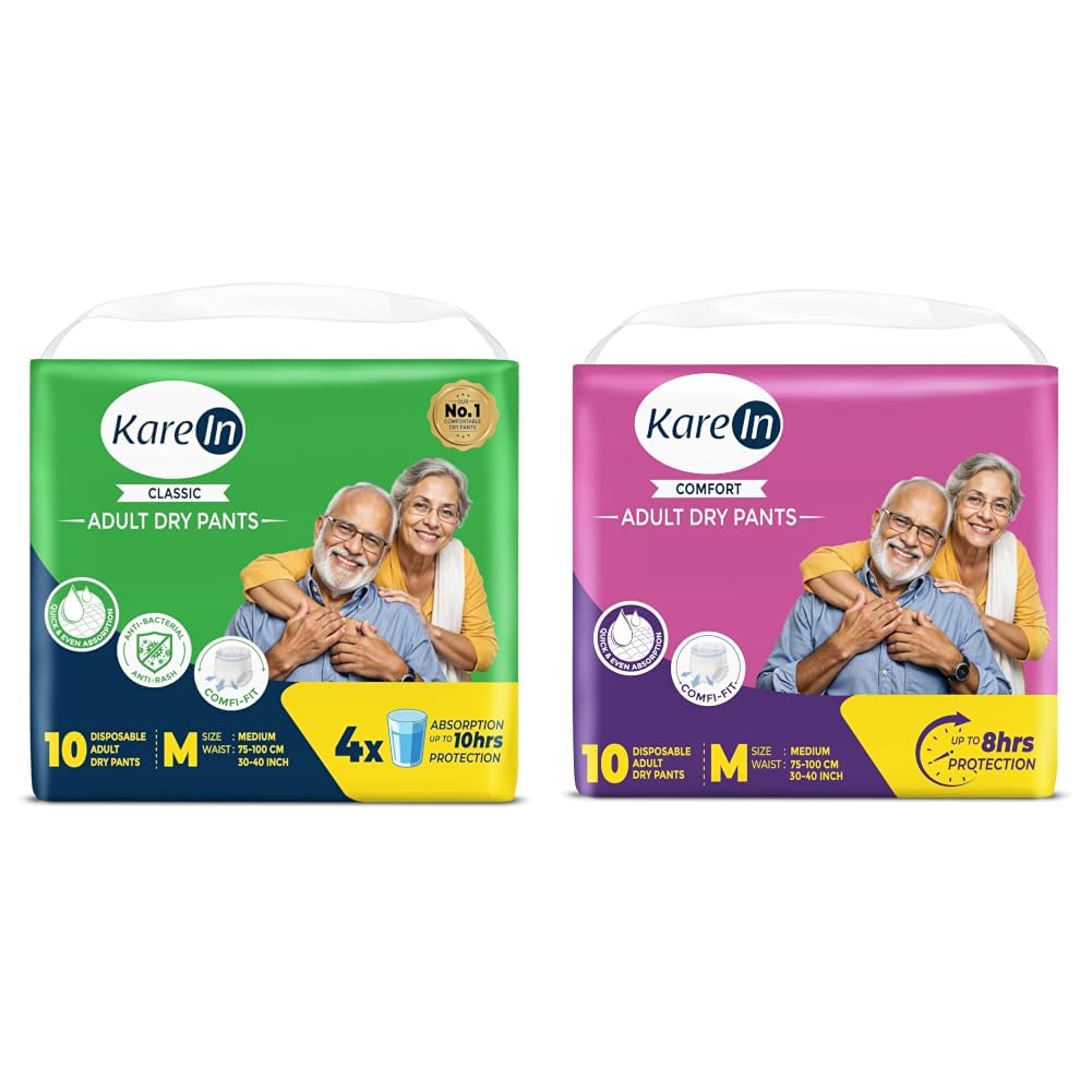 Karein Classic Adult Diaper Pant M Size, Medium, Waist (75-100 cm 30'-40'), 10 Unit, Long Protection Hour, Unisex, Quick & Even Absorption, Anti-Bacterial, Leakproof, Odour Control, Wetness Indicator-image-15