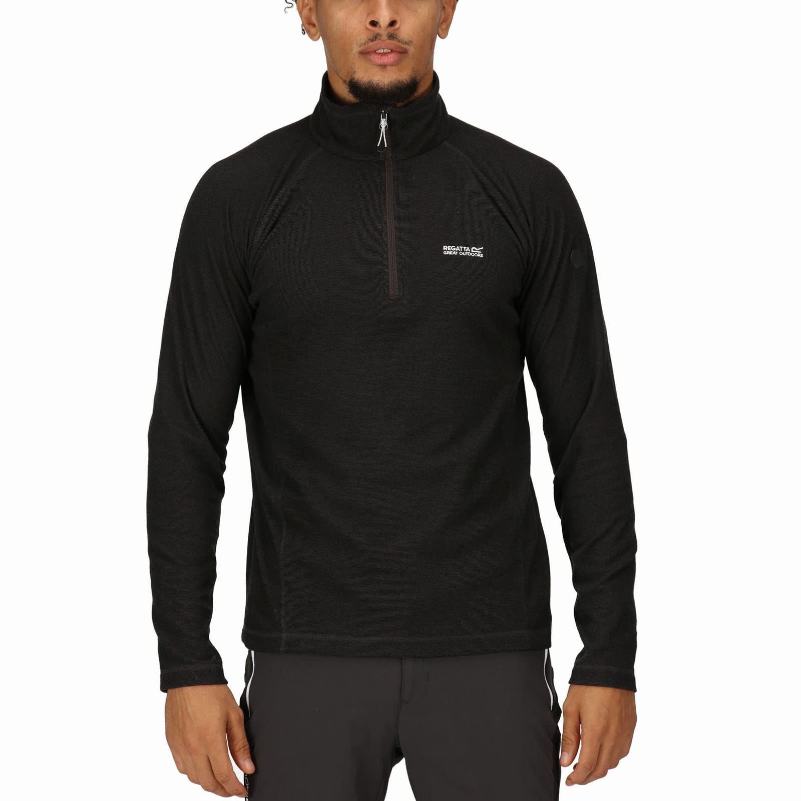 Regatta Homme Sweatshirt Léger À Rayures Mi-Zippées Montes, Ash