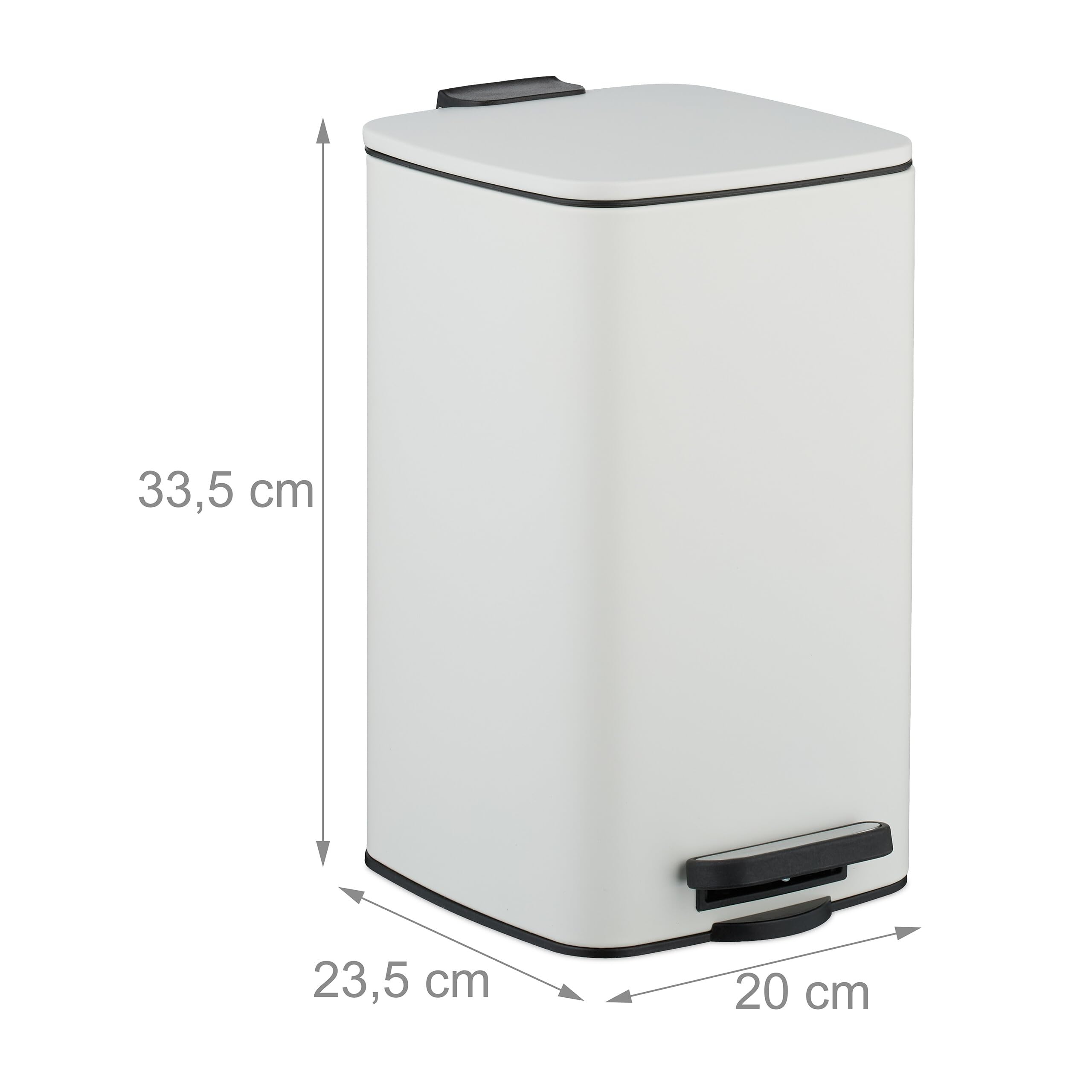Relaxdays Poubelle de Salle de Bain, 8 litres, Seau intérieur Amovible, avec Couvercle Pratique, Blanche