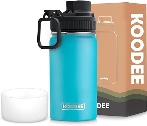 Miniatura 1 de Koodee - Botella de agua de acero inoxidable con tapa para popote, termo de boca ancha de 32 oz con doble pared, aislada al vacío, para deportes,