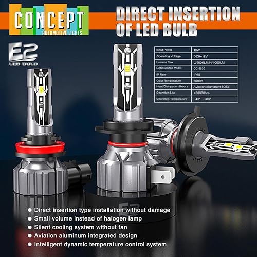 Miniatura 9 de CONCEPT - Luces antiniebla para Honda Accord Sedan 4DR parachoques delantero transparente antiniebla izquierda y derecha (con bombillas LED)