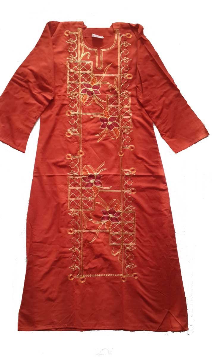 Egypt gift shops Burgundy Embroidered Flowers Galabeya Night Gown Dress GBY00203