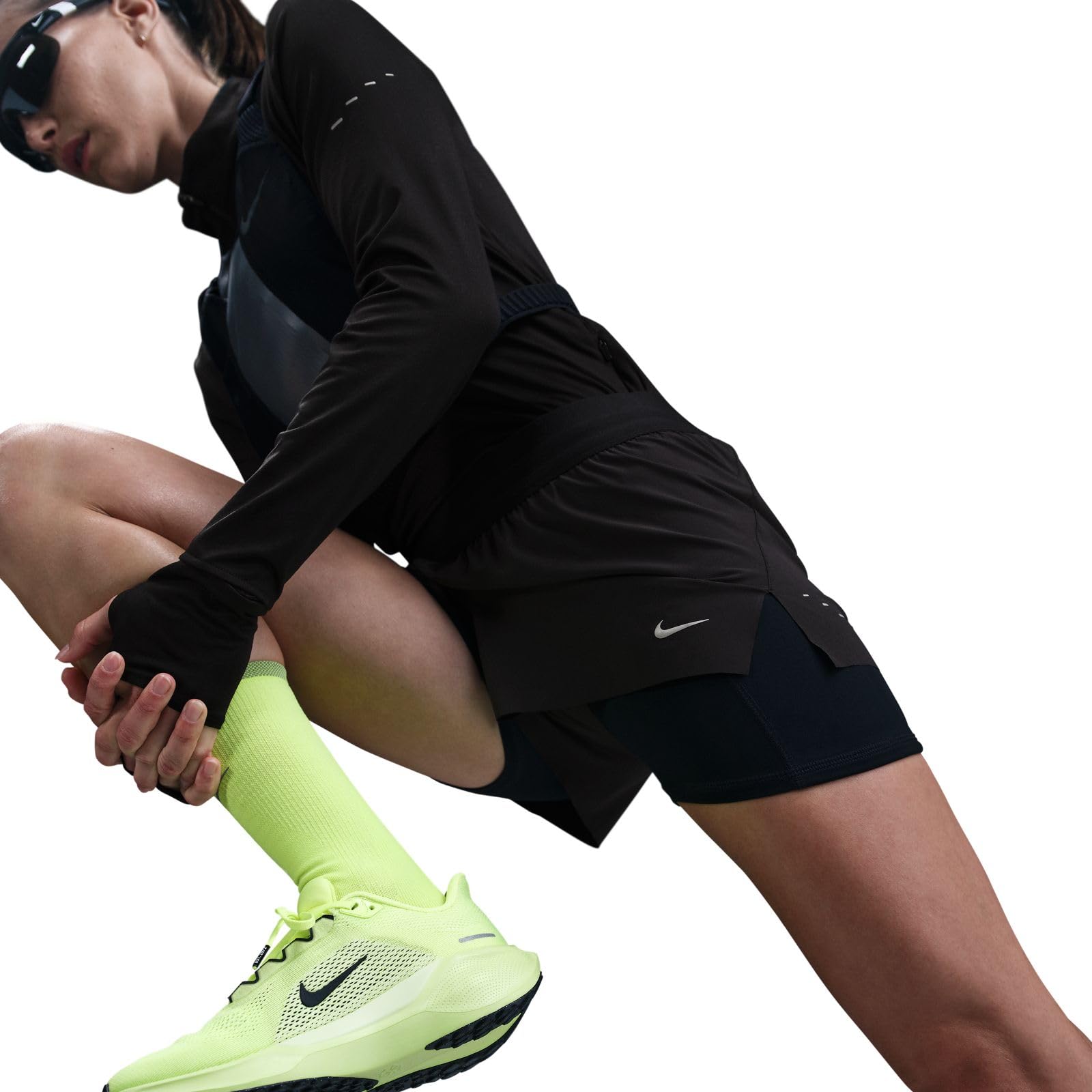 Nike - Shorts da Running 2 in 1 A Vita Media Dri-Fit 8 Cm Nike Swift – Donna, Pantaloncini da Corsa 2 in 1 Donna