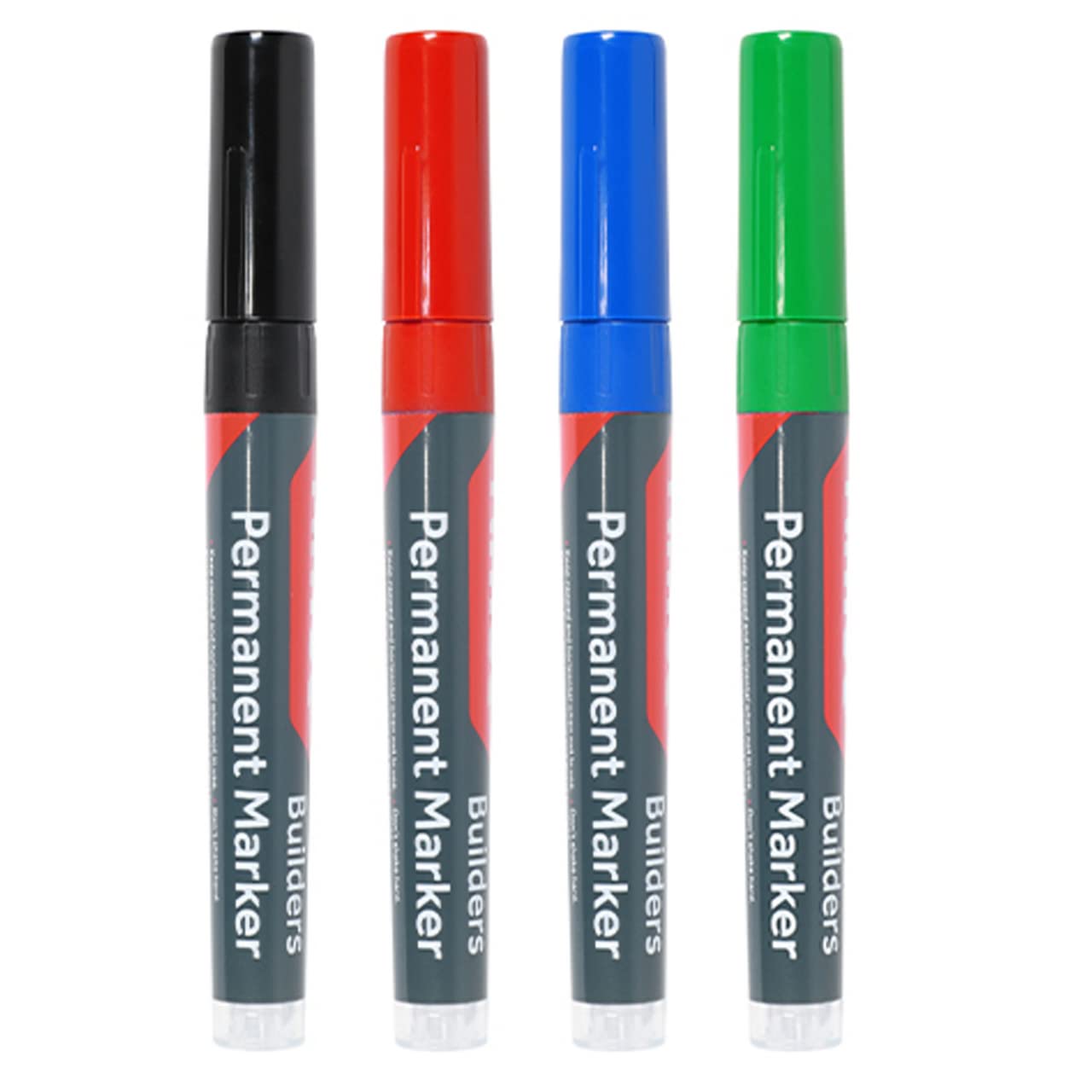TIMCO Builders Permanent Markers - Fine Tip - Mixed Colours