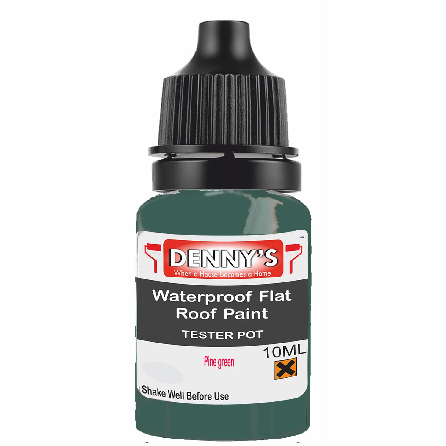 SCOOBYS PAINTS BACK IN THE MIX Chlorinated Rubber Flat Roof Paint – Waterproof Roof Sealer & Leak Repair Coating, Quick Drying, High Adhesion (Pine green, 10ML Tester Bottle)