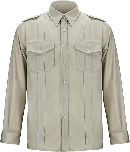 Miniatura 5 de Camisa de aventura para hombre Jones Jr., camisa de los Raiders Safari disfraz Dr. Henry Tops con bolsillos Halloween Cosplay traje