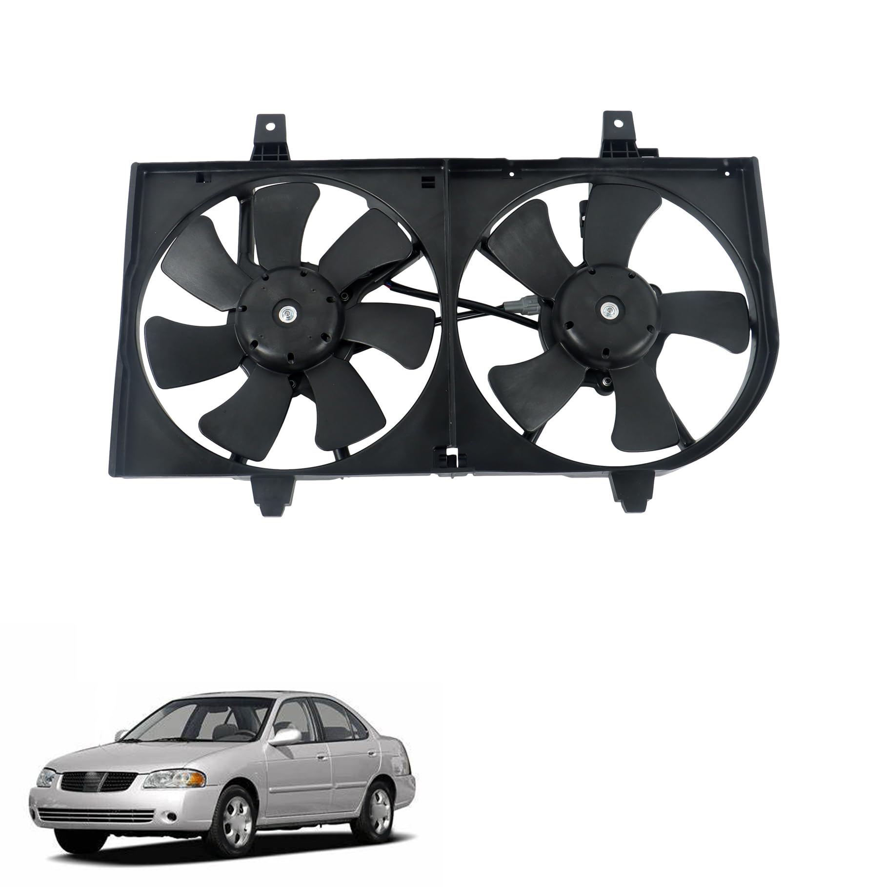 TJHSM Radiator Cooling Fan Plastic Black Replacement for Sentra 2000-2006 Replacement for NI3115123