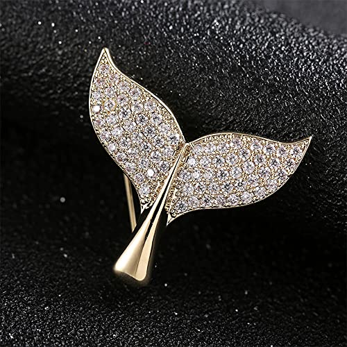 Image of Tail Brooch Pin Corsage, Sweater Dress Shawl Elegant Jewelry Accessory Decor for Wedding Birthday Party Christmas Gift (Gold)