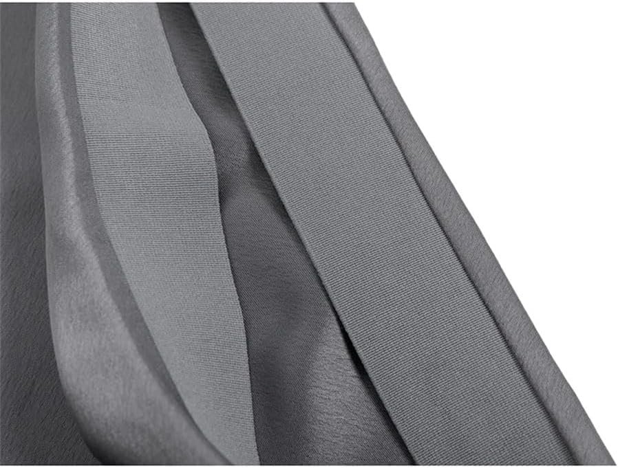 Women's Solid Satin Midi Skirt with Slit Elastic Waist A Line Office Skirt4