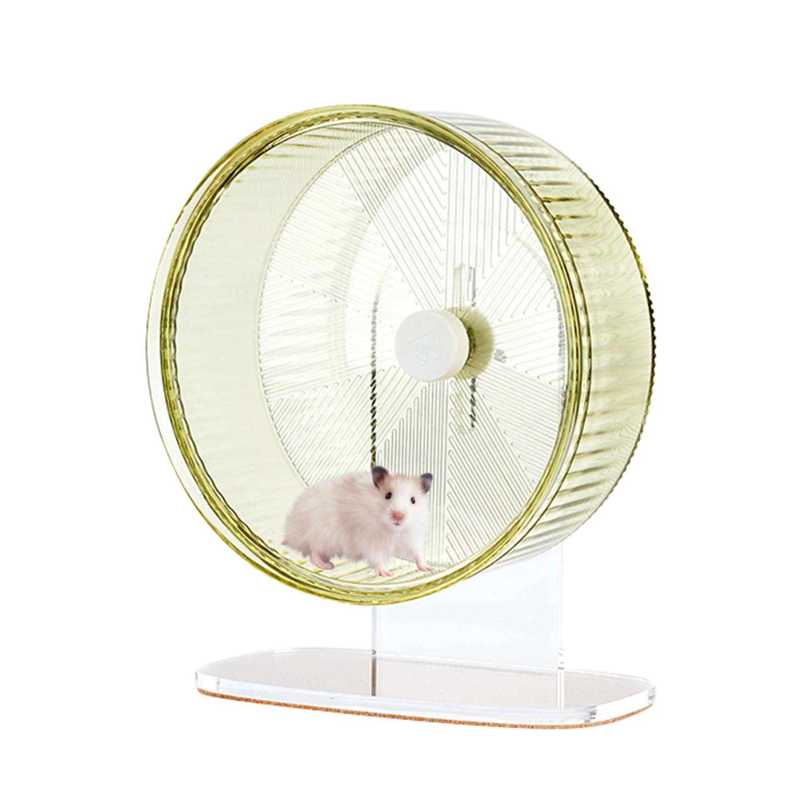 Super-Silent Hamster Exercise Wheel: Silent Spin Toys Hamster Running Wheels with Height Adjustable Stand for Hamsters Gerbils Mice Or Other Small Animals -8.5inch Green