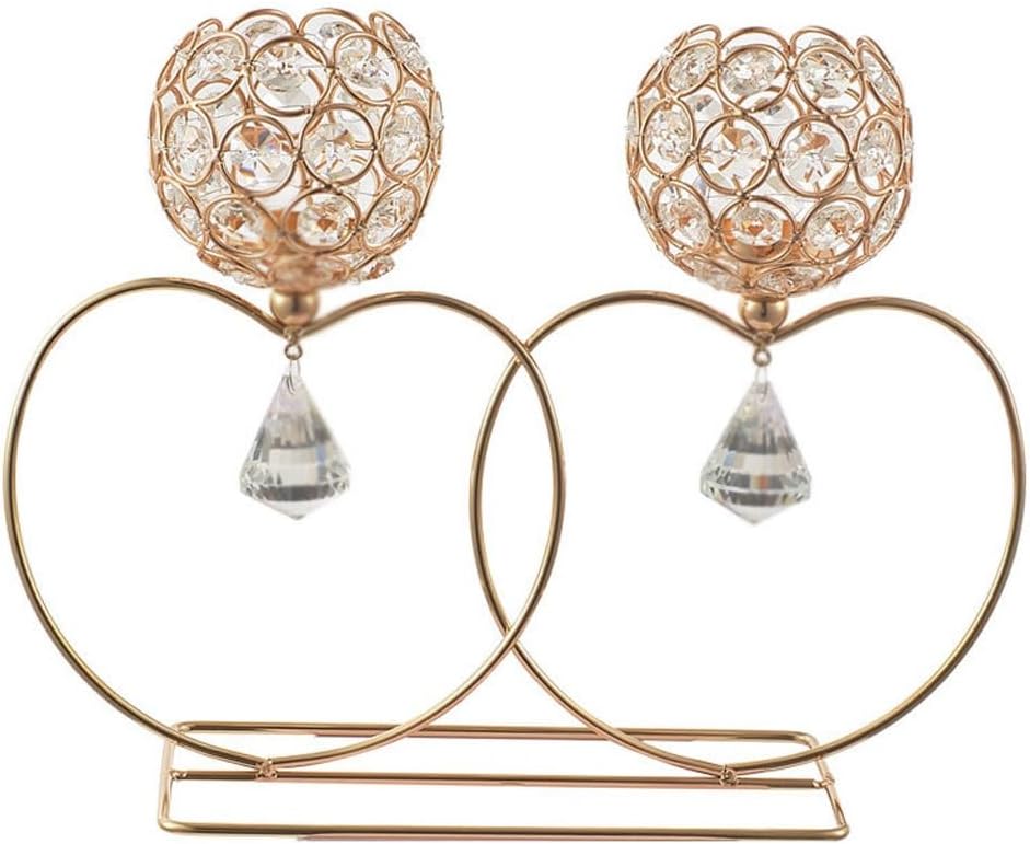 European electroplated Iron Candlestick Wedding Props, Home Decoration, Heart Metal Ornaments