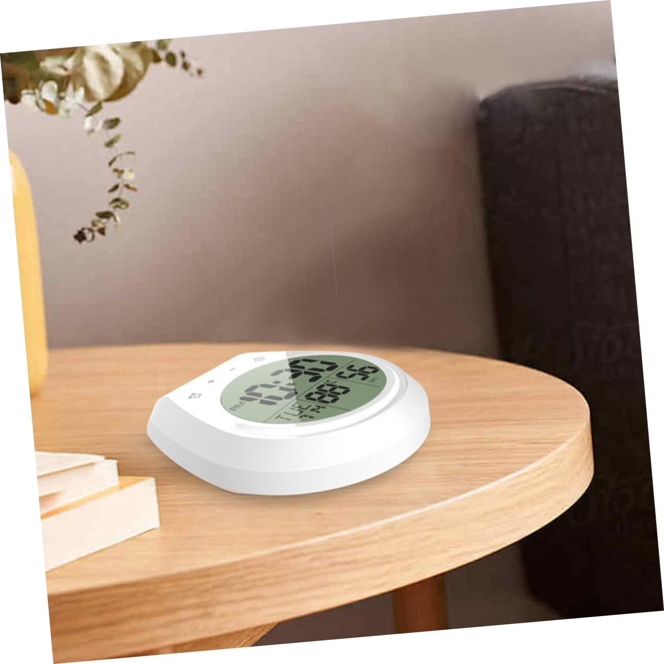 GARVALON Digital Bathroom Clock with Temperature Gauge Hanging Wall Clock for Shower Stylish Calendar Display Suction Cup Design for Easy Installation