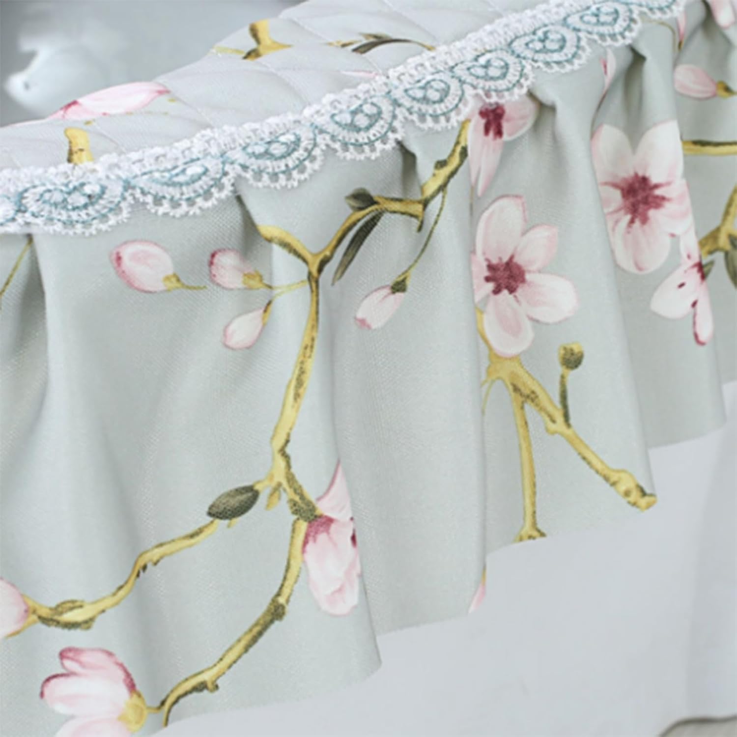 3PCS Toilet Seat Cover Set,Velvet Embroidery Lace Toilet Mat,Warmer Comfortable, with Elastic Ties,Toilet Seat Cover/Lid Cover/Tank Cover Set(D)