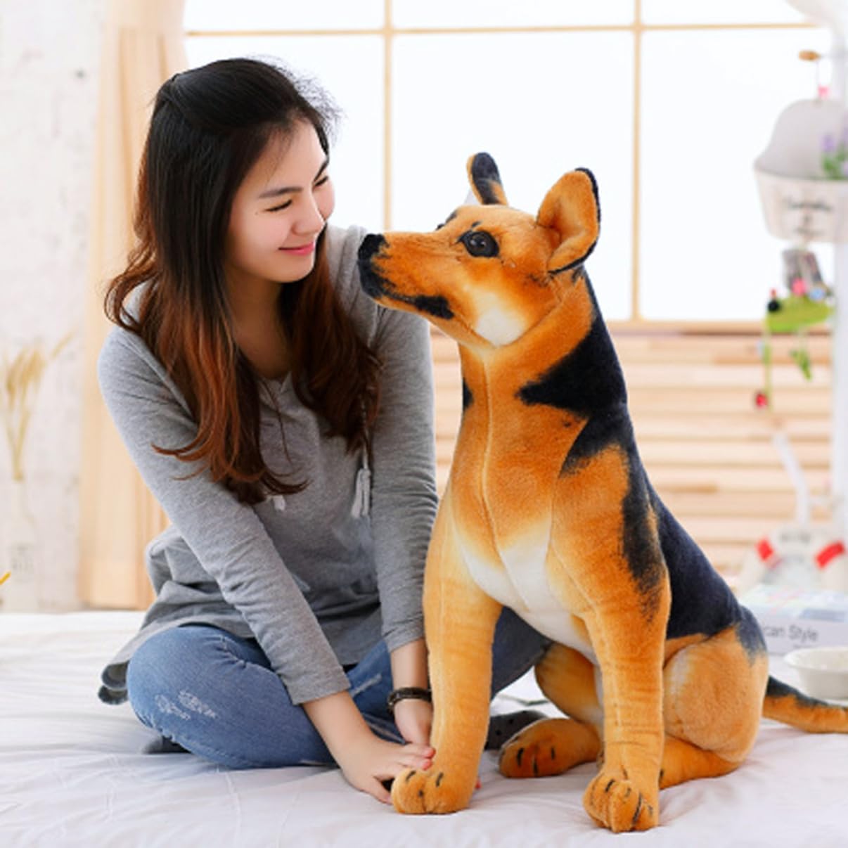 Amazon.co.jp: ジャーマンシェパードぬいぐるみ ソフト 犬 抱き枕 動物