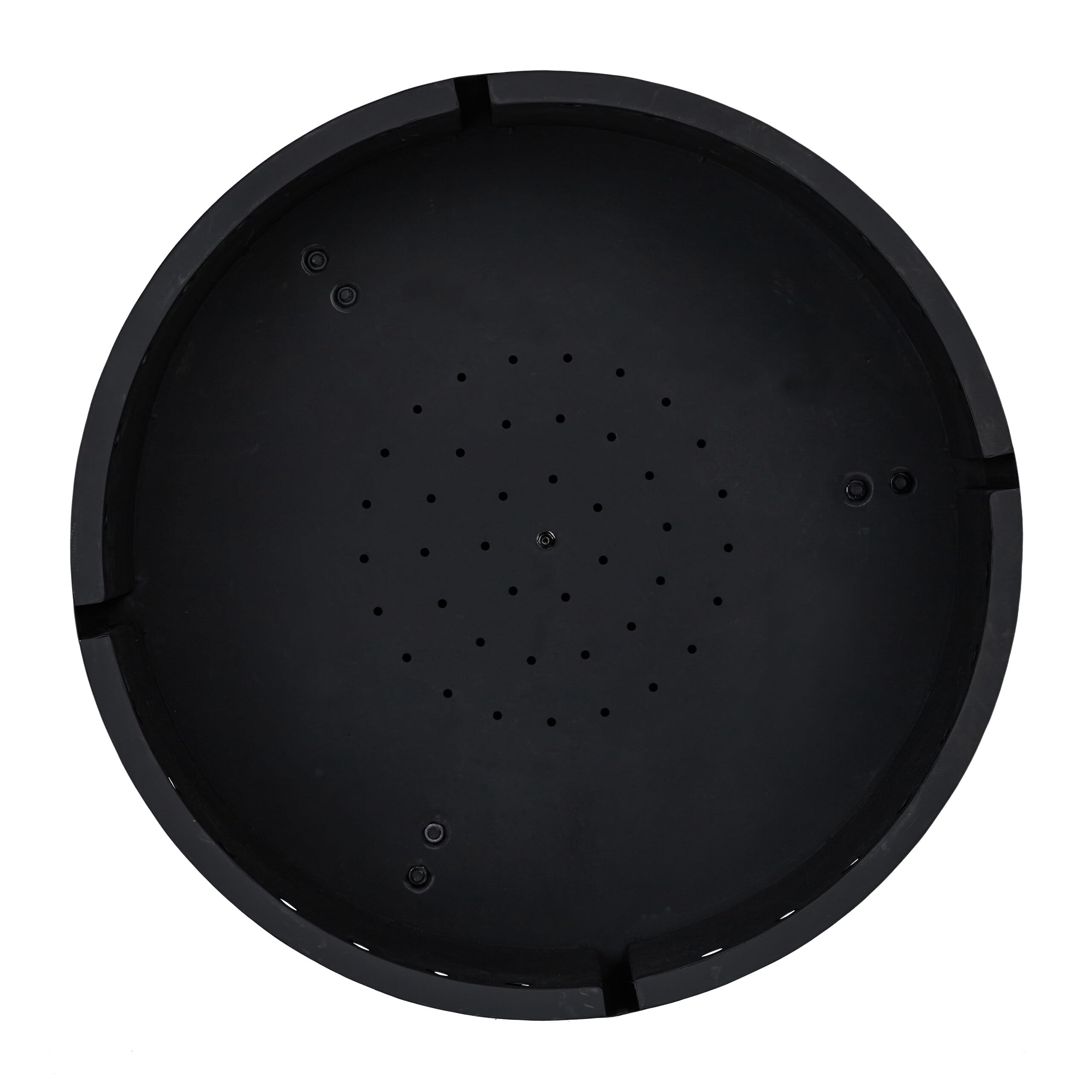 Relaxdays Brasero Exterior, Cuenco Fuego, Escudo Térmico, Borde Alto Protector, Atizador, Redondo, 40,5x58,5 cm, Negro