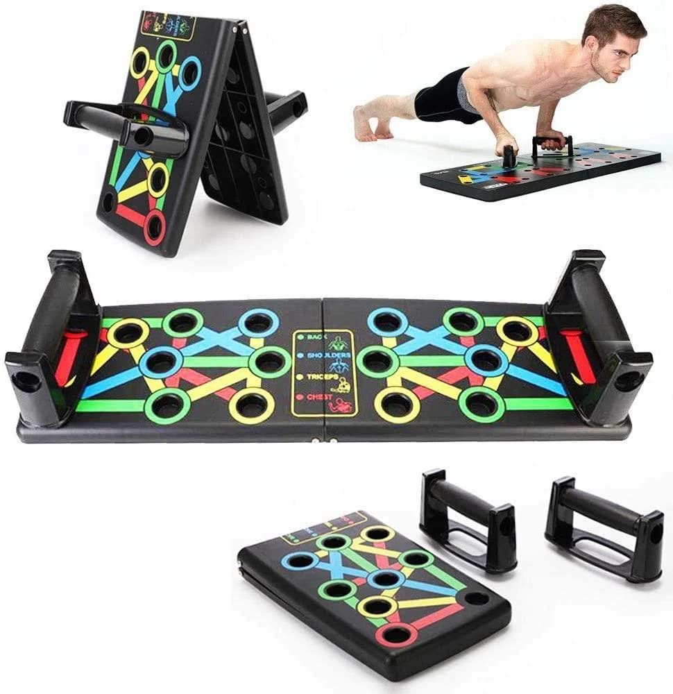 Push up Bar Stand with Comfortable Foam Grip & Color-Coded 14 in 1 Push-up rack for Chest Press for Fitness Training & Exercise, Muscle & Strength Training Tools-image-47