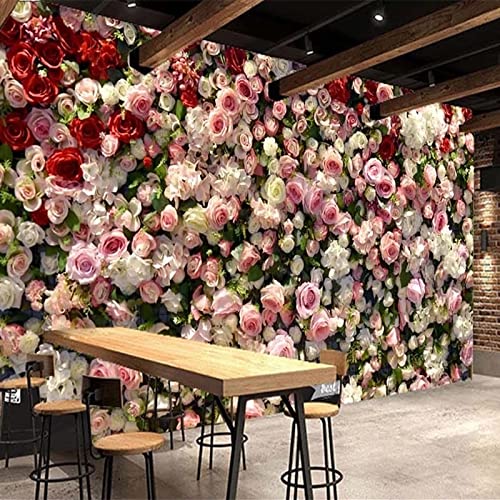 Romantic Rose Flowers 3D Wall Murals Wallpaper, Wedding House Photo Panorama Photo Paintings, Wall Decor For Living Room Restaurant Dance Studio 59" By 41" #TOP1