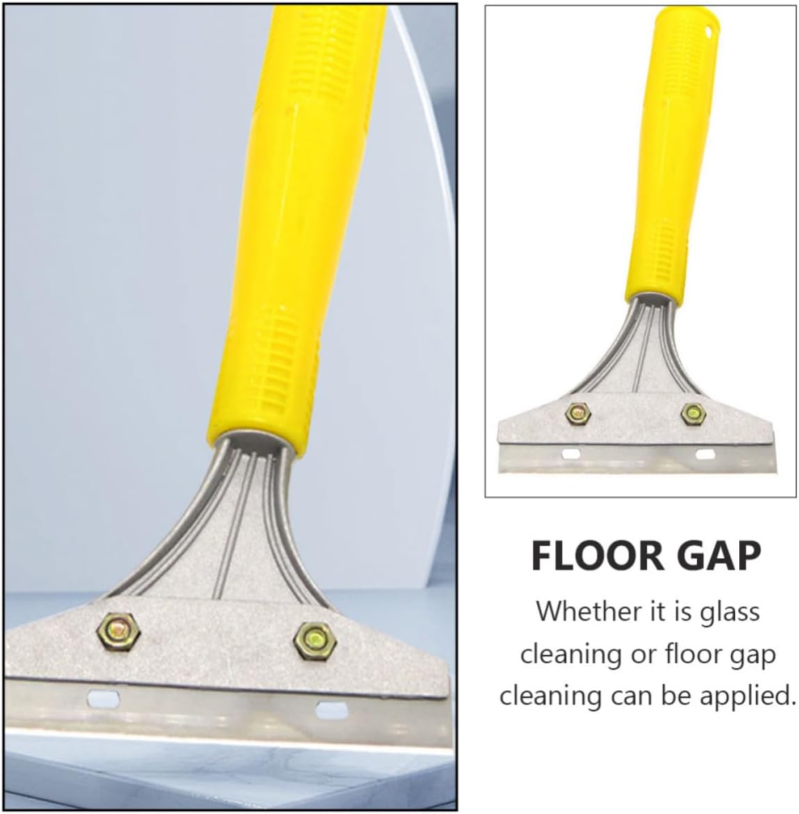 VOSAREA 4pcs Aluminum Alloy Kitchen Tool Scraper Set with Precision Scraping and Glass Cleaning Functions, Yellow Household Floor and Tile Scrapers for Efficient Wall and Surface Cleaning