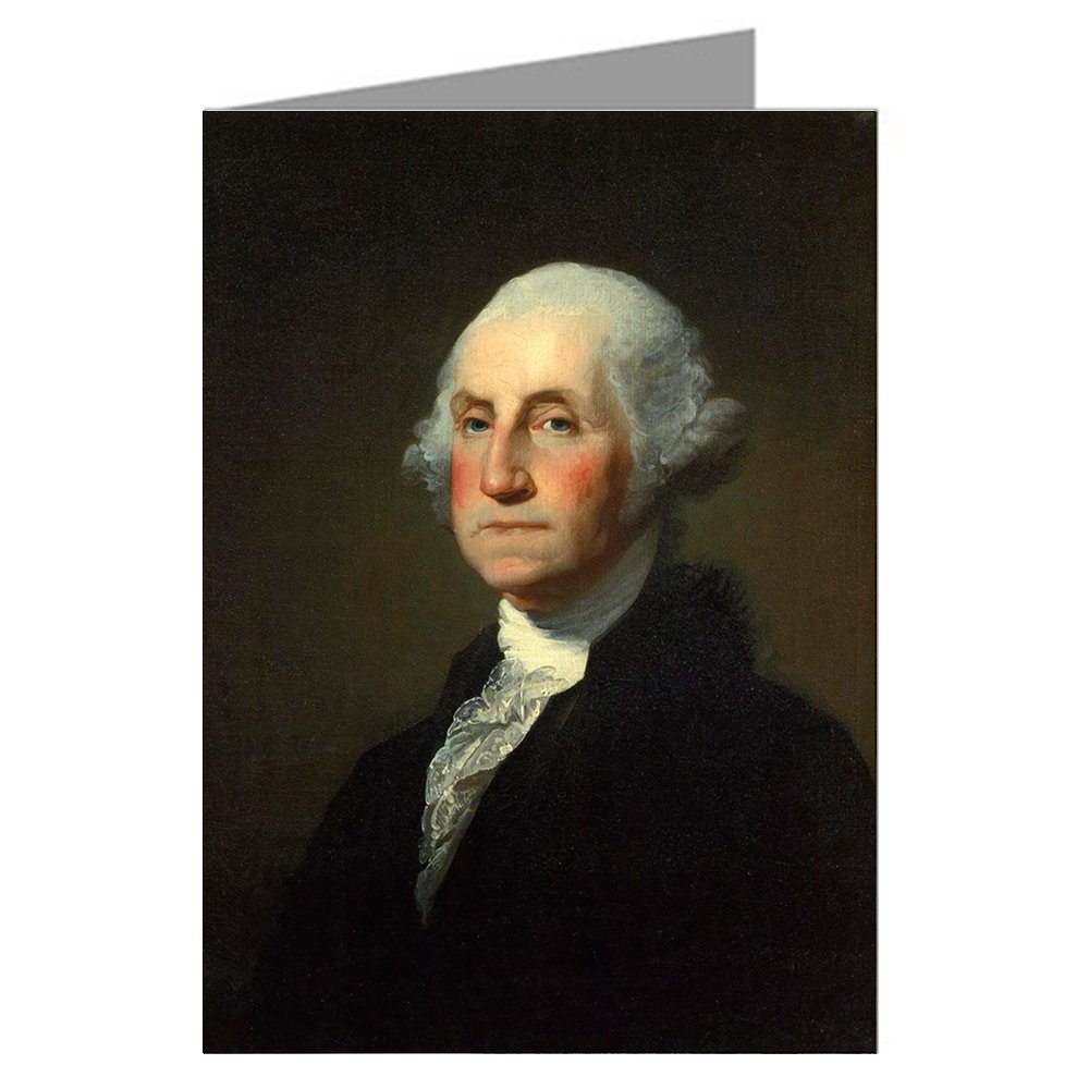 Single Vintage Greeting Card of Gilbert Stuarts Williamstown Portrait of George Washington no.2.