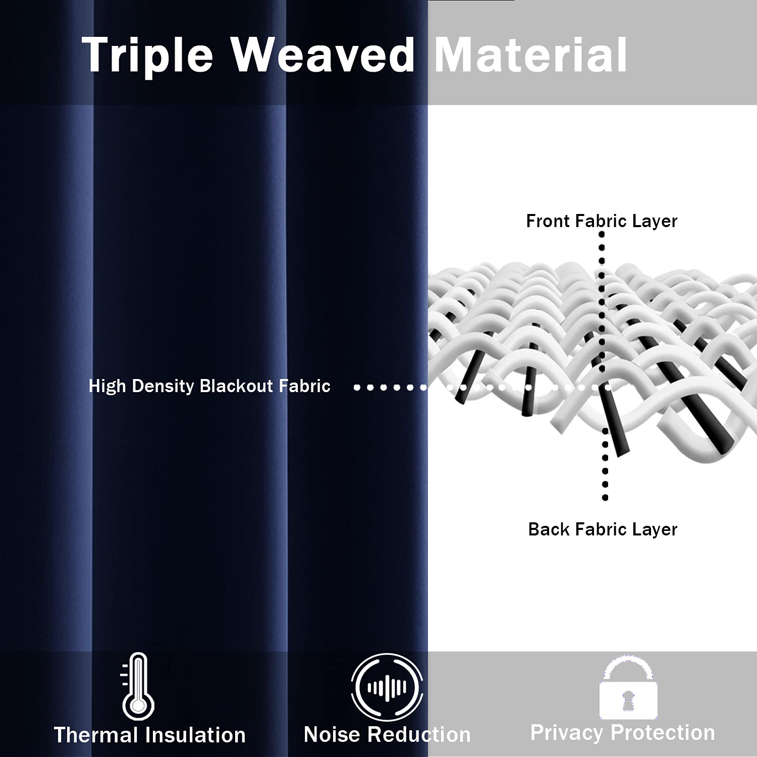 JIUZHEN Blackout Curtains with Tiebacks, Thermal Insulated - Image 4