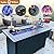 Sophia & William Patio Furniture Sets with 45" Gas Fire Pit Table Outdoor Metal Conversation Sets for 5, 2 x Swivel Cushioned Patio Sofa Chairs, 1 x 3-Seat Sofa 4 Pieces for Lawn Backyard Grey