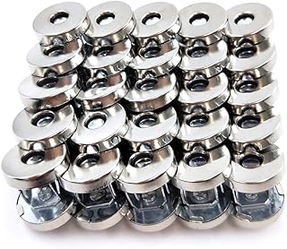 50 Sets Silver Tone Magnetic Purse Snap Clasps Button/Great for Closure Purse Handbag Clothes Sewing Craft No Tools Required 14mm