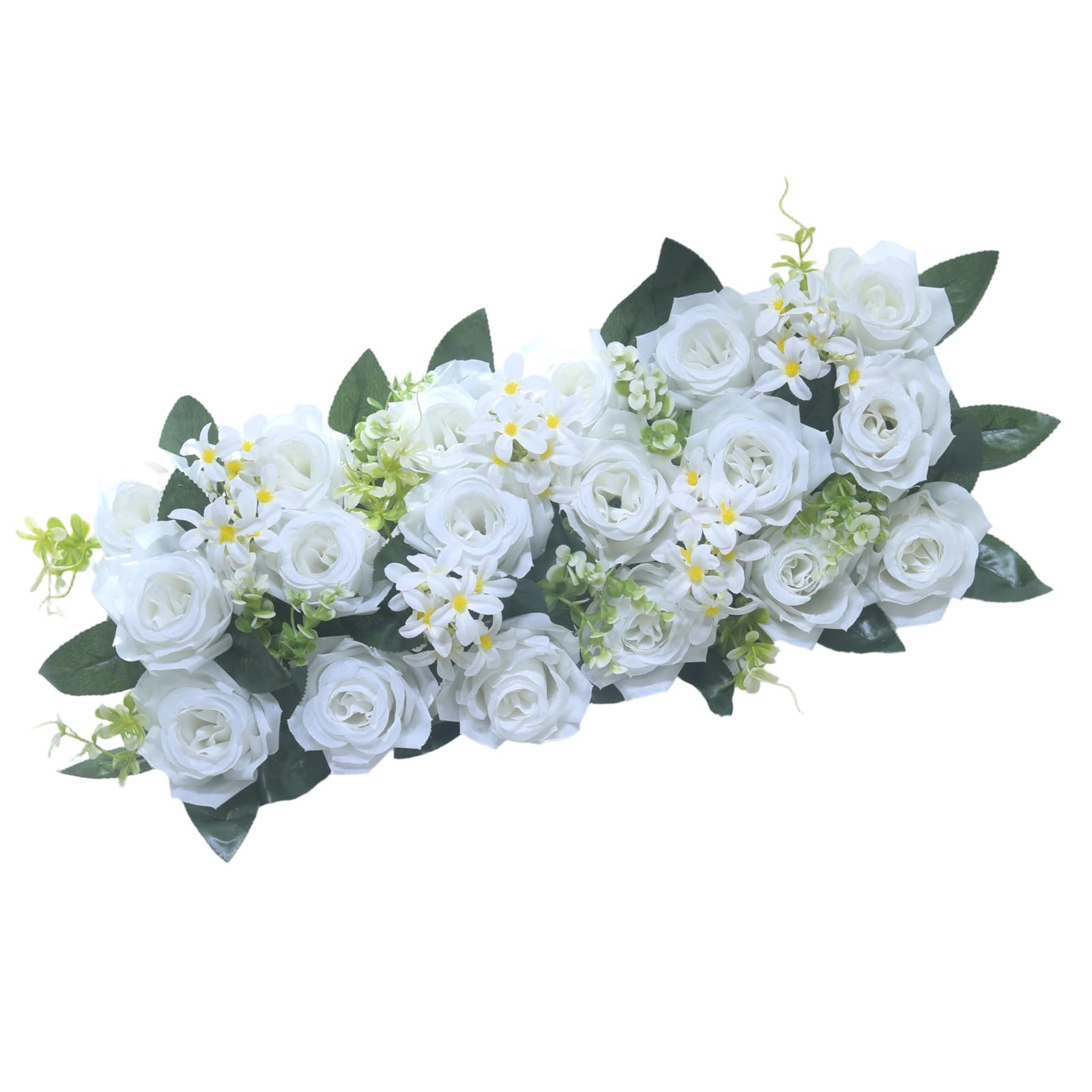 APGLSXY Artificial Rose Flower Arrangement for Dining Room Decoration Wedding Reception Anniversaries Party Table Centerpieces White Roses Deck