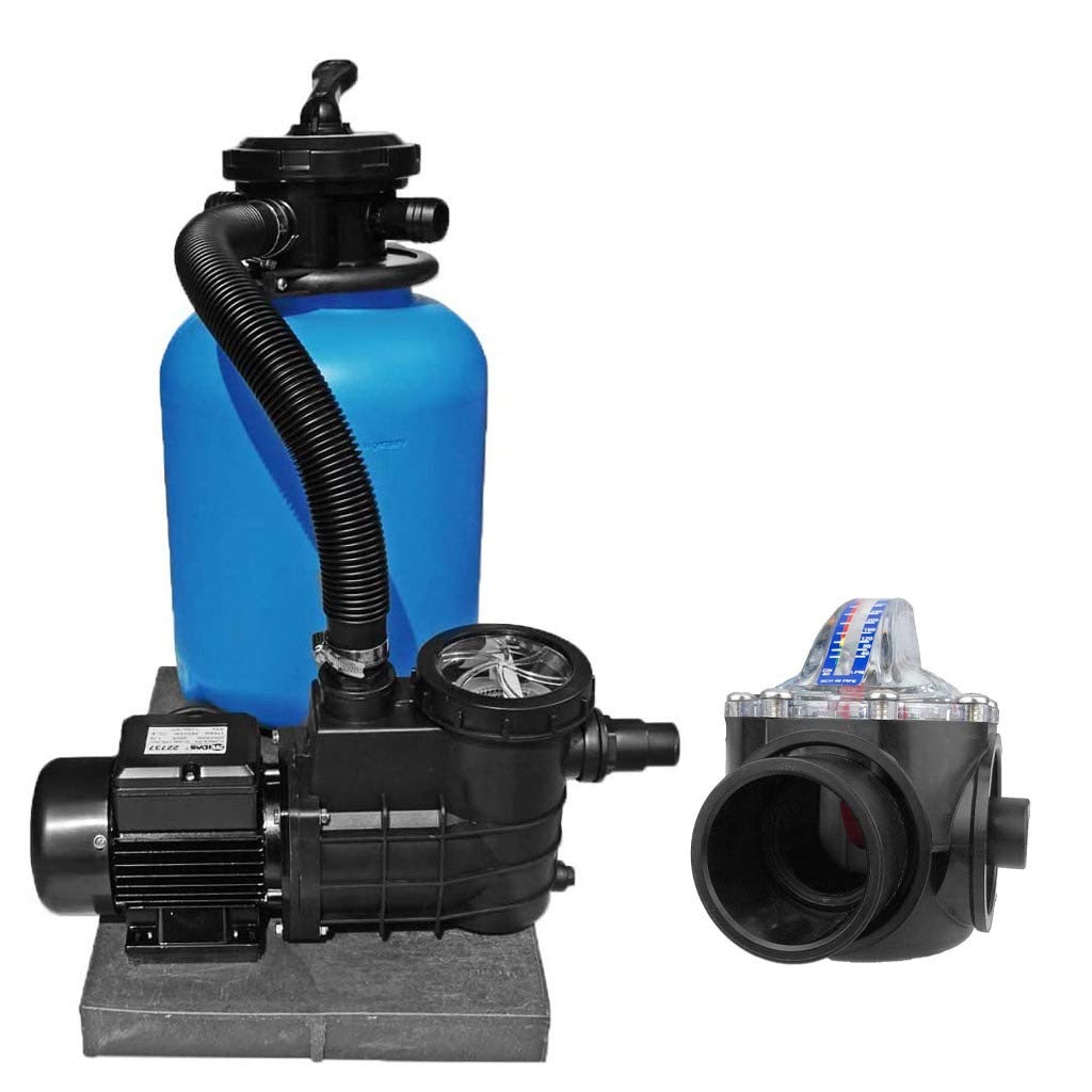Well2wellness® Filtro Per Piscina TOP 300 – Contenitore Diametro 300 Mm Con Ugello A Croce, Rubinetto Scarico E Manometro – Colore Azzurro