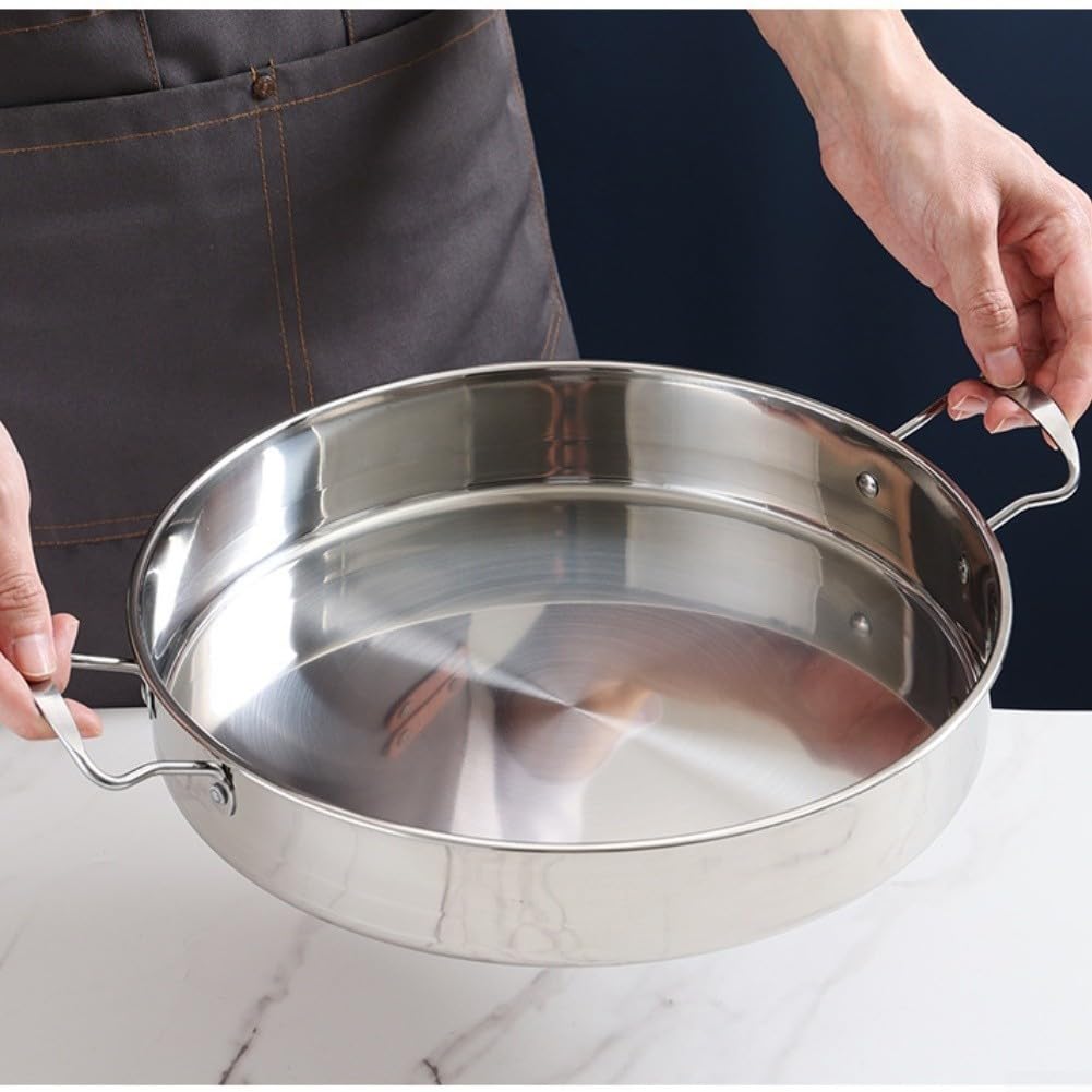 Paellera profunda 5L acero inoxidable para 6 personas (28 cm)
