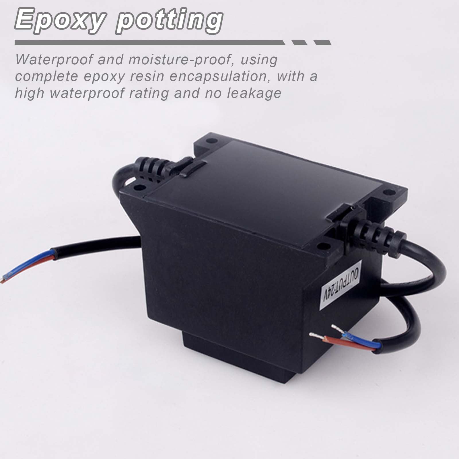 Transformateur 24 V, TransformateurLED24V, IP68 Transformateur Adaptateur, Alimentation pour transformateurLED,AlimentationLed AC/AC 15W,Alimentation LED 24v pour éclairage LED et pompes de bassin