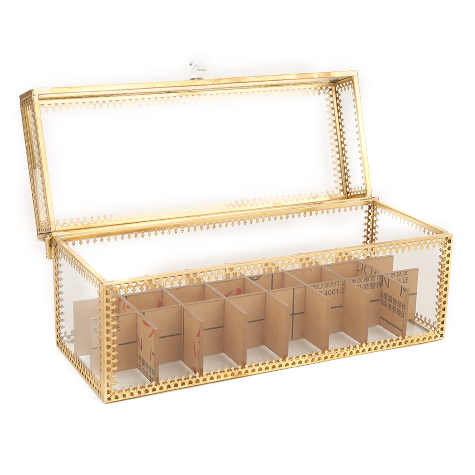 Organisateur de Maquillage en Acrylique, pour Rangement de Coiffeuse, Support de Rouge à lèvres, boîte à cosmétiques Transparente, décoration de Bureau, Cadre en cuivre
